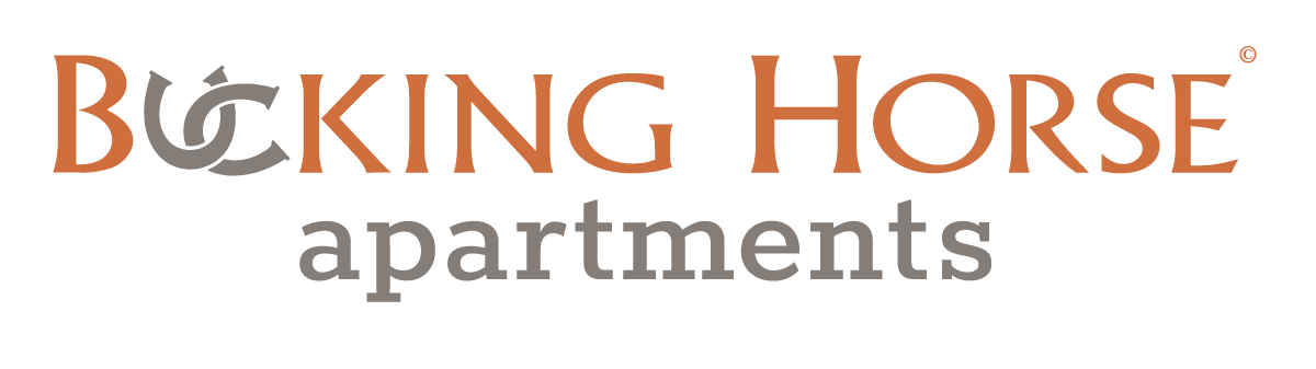 A logo for Bicking Horse Apartments.